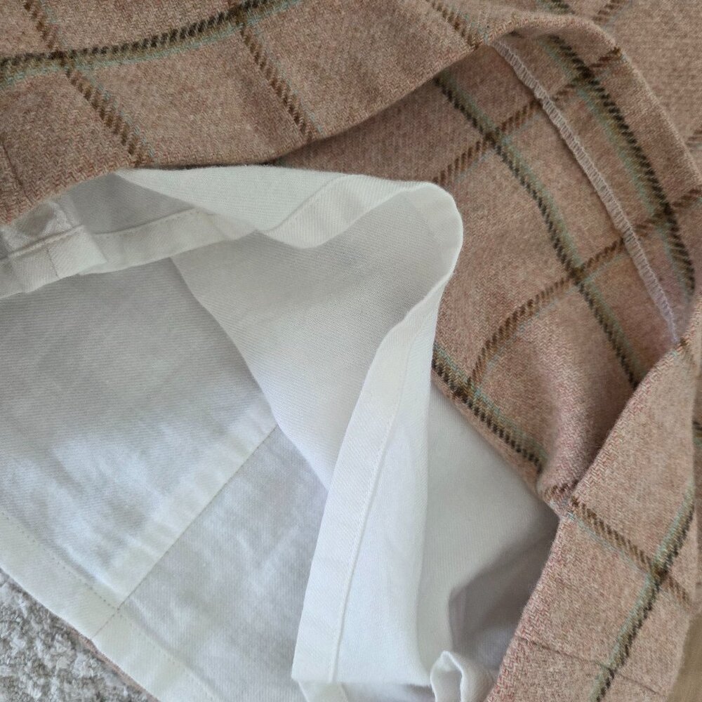 Papo d'anjo beige wool pinafore dress check plaid green size 4 - Picture 6 of 7